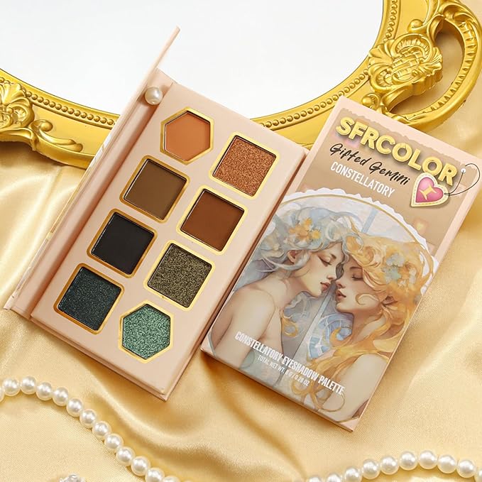 12-Color Zodiac Eyeshadow Palette, Matte Metallic Shimmer Pressed Pigments, Highly Pigmented Makeup Palette for Professional & Daily Eye Makeup (8284 Gemini)