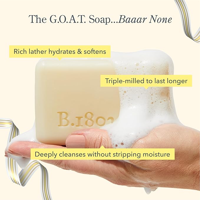 Beekman 1802 Goat Milk Bodycare Gift Set – 3-Piece Glacial Mint & Eucalyptus Set with Bar Soap, Whipped Body Cream & Hand Cream