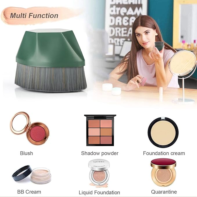 Makeup Brushes, Foundation Powder Makeup Brush Cream or Flawless Powder Cosmetic Face (Green)