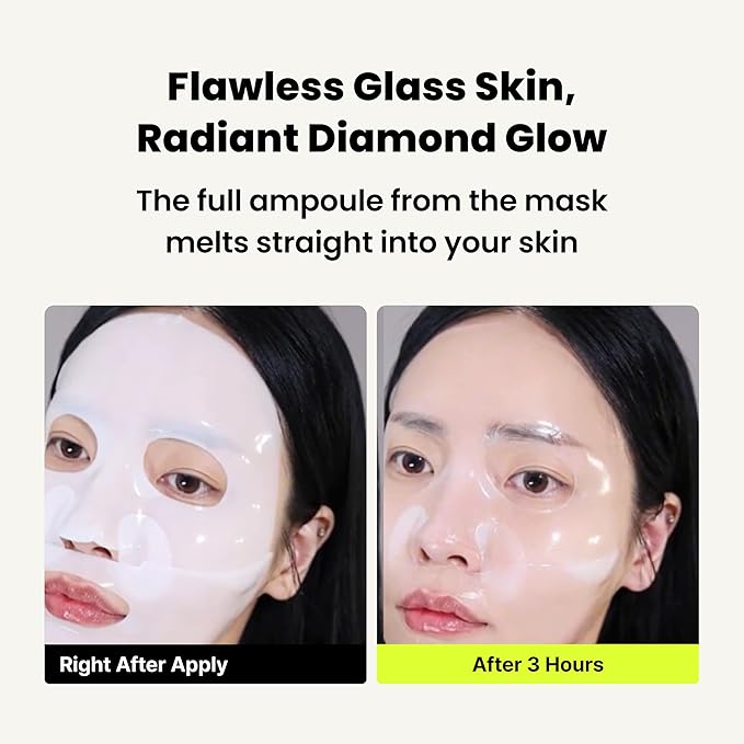 PO:DL Hyaluronic Hydrogel Mask with Collagen Niacinamide | Elasticity Wrinkle Improvement Pore Care Glow Skin| Overnight Soothing Deep Hydration Spa Facial Mask | Korean Skin Care 1.48oz x 4ea