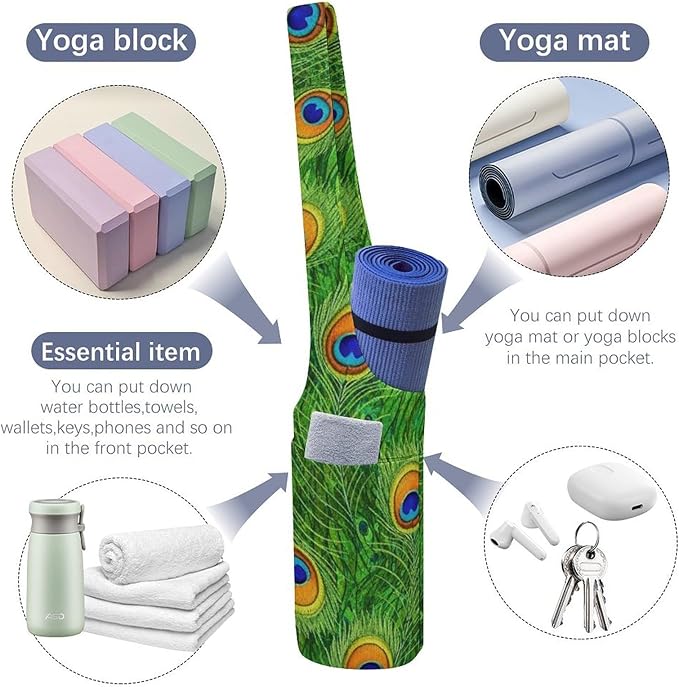 Large Yoga Mat Bag Fit Most Size for Ladies Yoga Mats Carrier Bags Multi-Functional Exercise Mat Holder Storage Bag