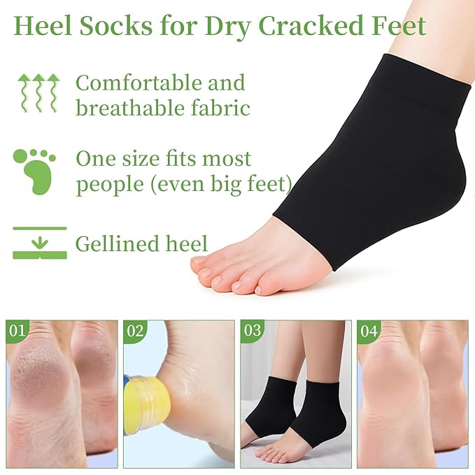 2PCS 60% Urea Foot Cream Stick 2% Salicylic Acid Foot Cream, Urea Foot Care Stick with Moisturizing Heel Socks, Intensive Foot Repair Balm for Exfoliates Dead Skin, Repairs Hydrates Dry, Cracked Feet