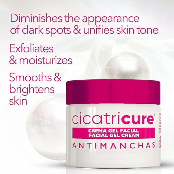 Cicatricure Face Moisturizer, Antimanchas Brightening Moisturizing Gel Cream, Reduces Dark Spots, Patches and Boosts Skin Glow + Natural Radiance, 1.7 Ounces
