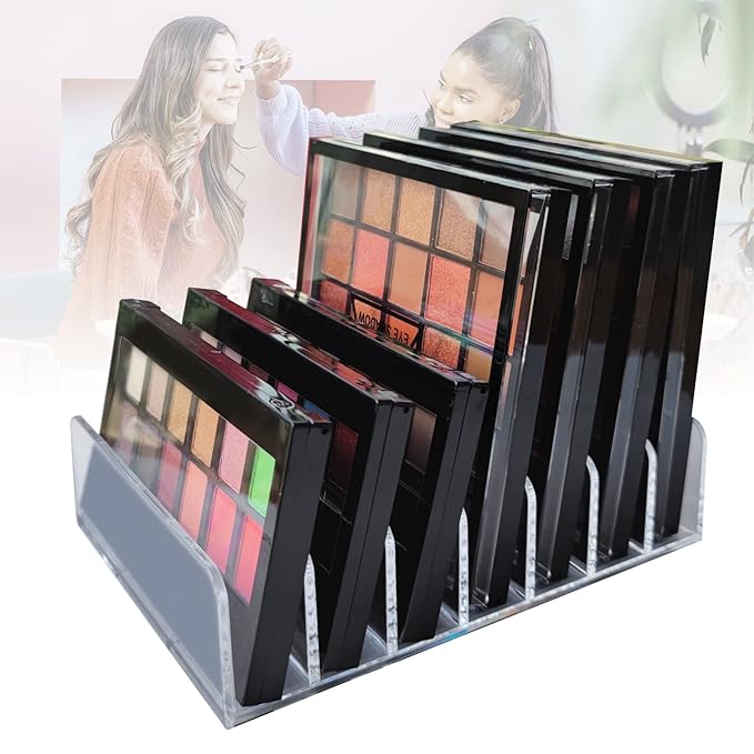 Acrylic Clear Eyeshadow Palette Organizer 7 Sectons Makeup