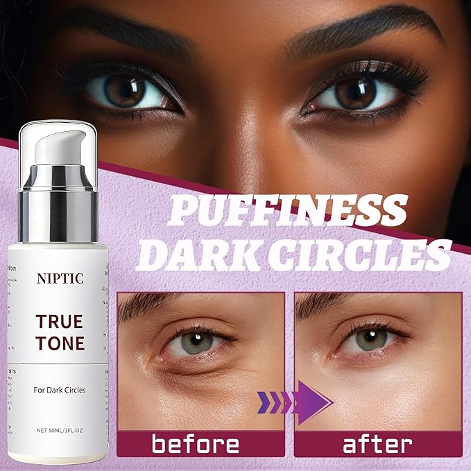 Niptic Dark Circle, Niptic True Tone Eye Cream, Under Eyes Serum for Dark Circles, Eye Repair Cream, Reducing Darks Circle and Puffiness, Repair the Eyes Skin, Reduce Wrinkles (1 PCS)