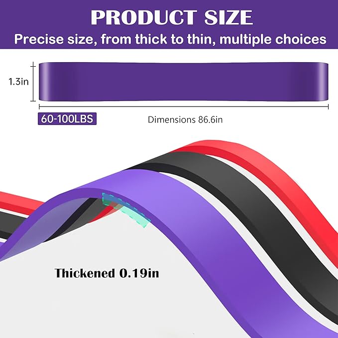 Pull Up Assistance Bands - Resistance Bands Set - Multi-Level Resistance, Fitness Band, Full Body Training, Suitable for Exercise and Physical Therapy Exercise Bands
