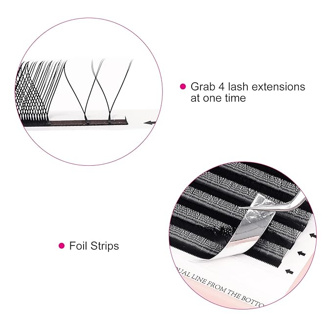 Lash Extension YY Lashes .05 .07 Easy Fan Volume Lashes 2D 4D Cluster Eyelash Extensions Y Shaped More Soft and Light For Professional Use FADLASH (YY-0.07-D, 17mm)