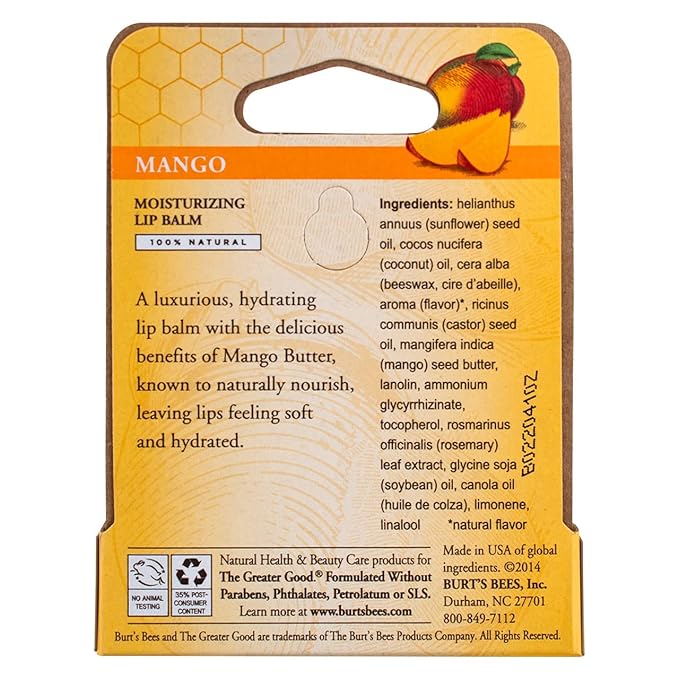Burt's Bees Moisturizing Lip Balm, Mango oz