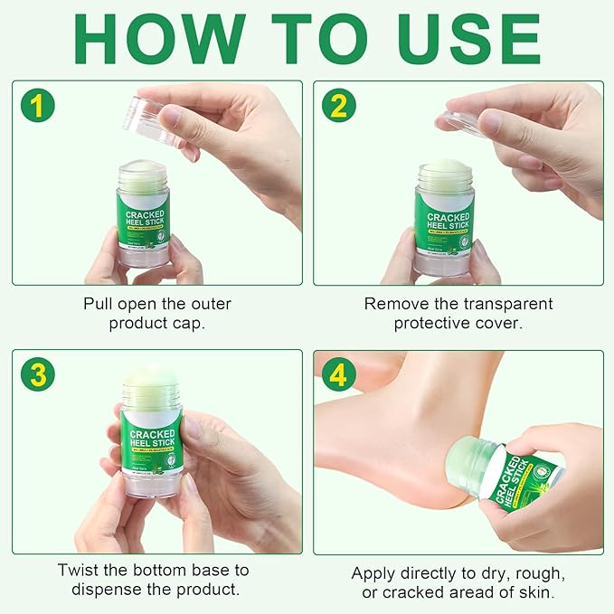 Peach+Aloe Scent Urea Cream 60% Plus Salicylic Acid 2% Foot Balm Stick for Chapped Heel, Dry Cracked, Skinned knees, Hand Intensively Hydration/Moisturization, Callus Removal/Softening, 40g+40g