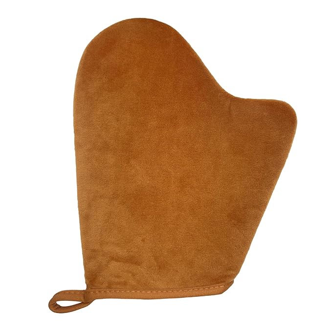 Self Tanning Mitt Applicator for Body with Thumb Hole - Reusable Sunless Tanning Glove for Even, Streak-Free Tan, Professional Application Tool for All Foams & Lotions (1P-Brown)