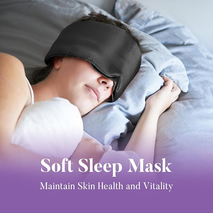 Okaydot Sleep Mask for Side Sleepers, Blackout Eye Mask with Soft & Breathable Fabric, Comfort-Fit Nose Bridge & Adjustable Strap for Women and Men (Black)