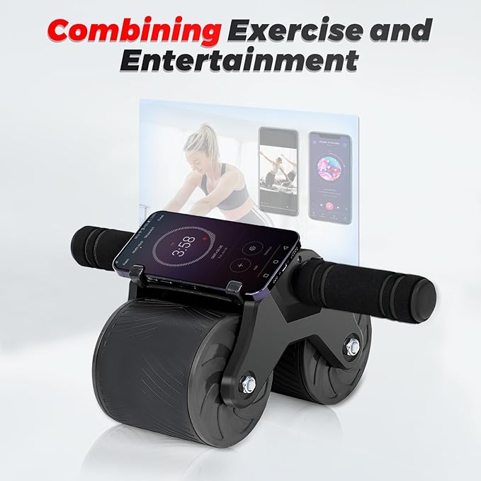 Automatic Rebound Abdominal Wheel Workout,2 Wheels