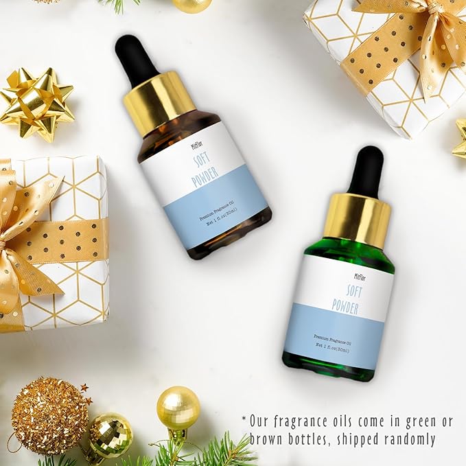 Soft Powder Fragrance Oil, MitFlor Single Scented Oil, Large Size Fragrance Oil for Diffuser, Soap & Candle Making Scent, Aromatherapy Oil, Clean Scent for Home Fragrance, 30ml