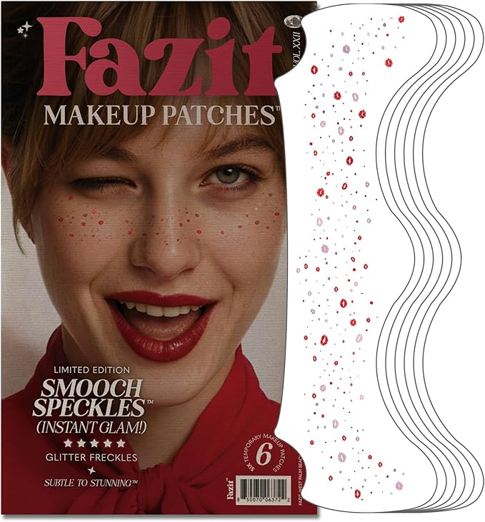 Fazit Makeup Patches - Smooch Speckles - Glow Up Make-Up Patches - Cute Glitter Makeup Accessories for Women - Cosmetic Glitter for Face