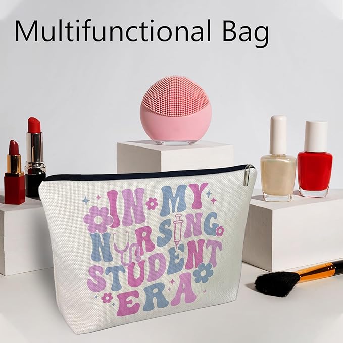 CLHHM Nursing Gifts In My Nursing Student Era Makeup Bag, Cosmetic Bags Nurse Gifts for Women Nurse Practitioner Gifts for Clinicals