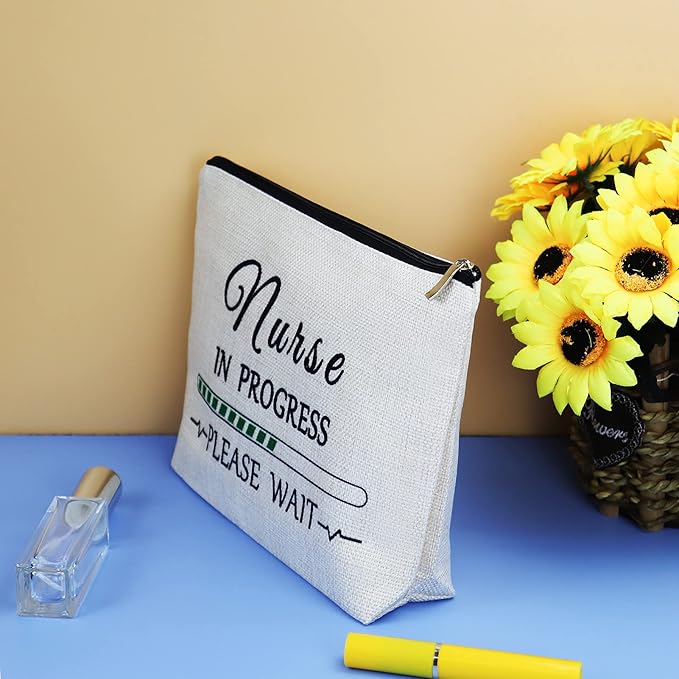 Nurse Appreciation Gift Makeup Bag RN Cosmetic Bag Graduation Nurses' Week Birthday Gift for Nursing School Student Women Coworker Sister Nurse Practitioner Present Travel Zipper Toiletries Pouch