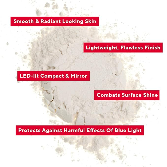 Universal Pressed Setting Makeup Powder, Glow by Mirabella Beauty - Translucent Matte Setting Powder Infused with Hyaluronic Acid & Collagen with Lightweight, Flawless Finish - Blurring, Anti-Aging &