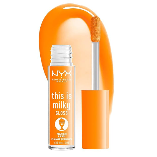 NYX PROFESSIONAL MAKEUP This Is Milky Gloss, Lip Gloss with 12 Hour Hydration, Vegan - Mango Lassi (Orange Cream)
