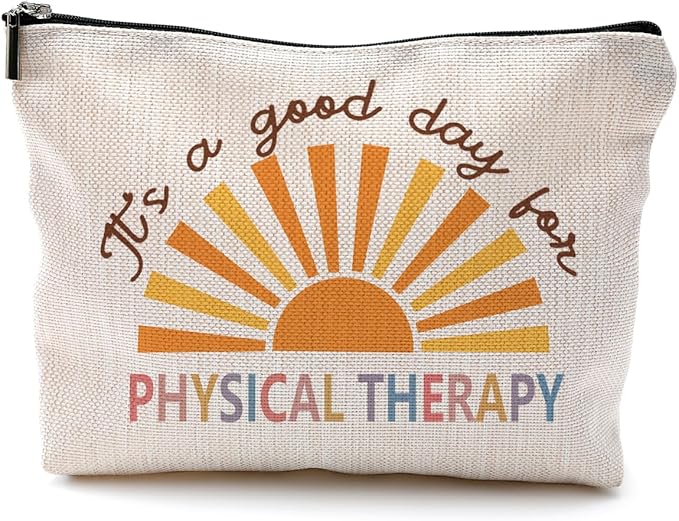 QGFM Makeup Bag for Physical Therapists - Appreciation Gift for Women, Cosmetic & Toiletry Bag for Good Days in Therapy