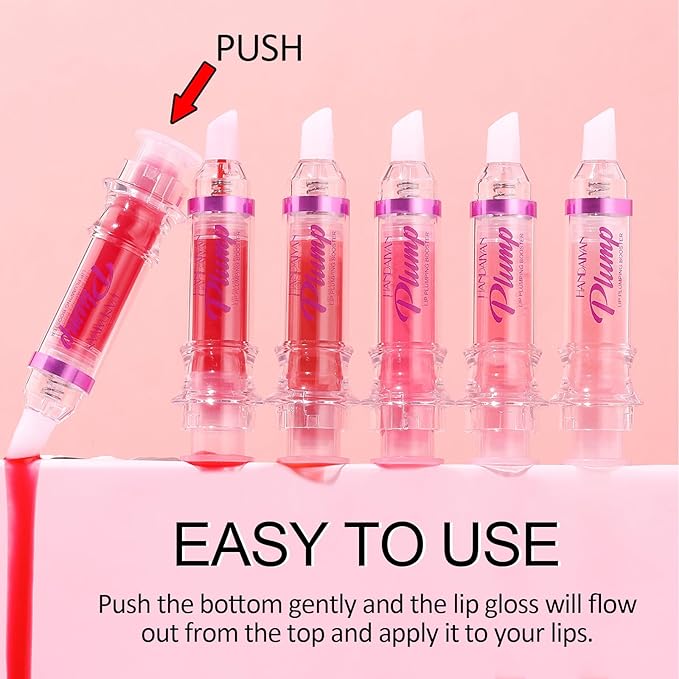 Erinde Lip Plumper Gloss, Natural Spicy Lip Plumping Booster Lip Plumping Oil, Ultra-Hydrating & Nourishing Plump Lip Plumper, Glossy Finish Fuller Lip Plumping Lip Gloss for Women Girls, 04#