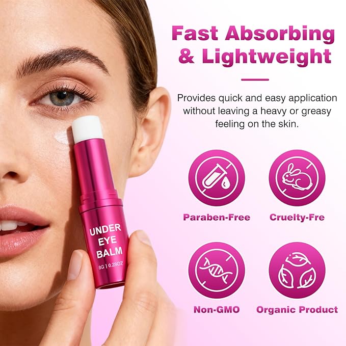 Retinol Eye Cream Balm, Hydrating Under Eye Care Daily Wrinkle Cream, Infused with Caffeine to Smooth and Hydrate Skin, Eye Cream for Anti Aging for Reduce Wrinkles, Puffiness and Bags Under Eyes