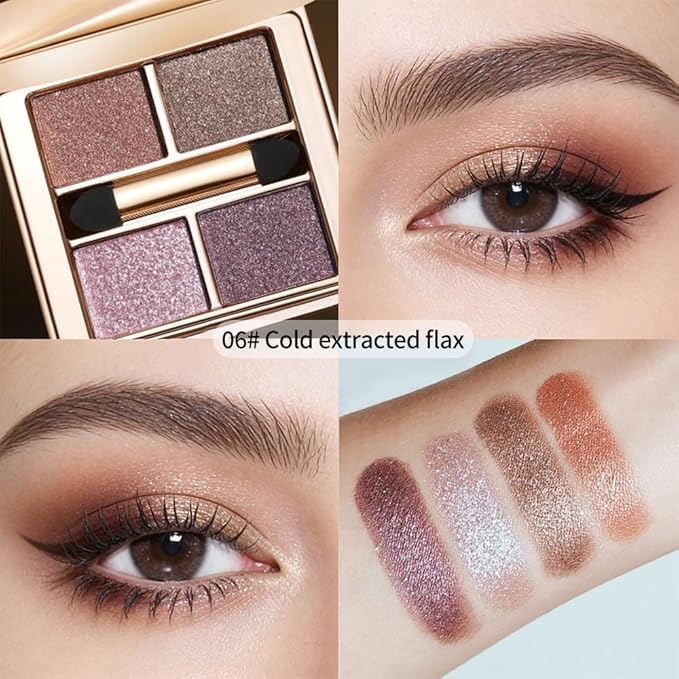 Cool Mauve Purple Eyeshadow Palette – High-Pigment Shimmer & Glitter for Icy Pink Glow, Soft Glam & Plum Smokey Looks, Long-Lasting Blendable Eye Makeup for Green, Hazel & Brown Eyes