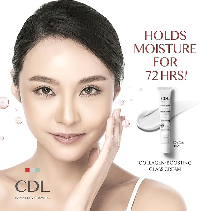 Collagen Boosting Glass Cream, Korean Glowing Skin Deep Hyrdration for 72 HR, Instant Elasticity Improving,PDRN Pomegrante Hyaluronic Acid, Korean SKin Care, 1.69 oz