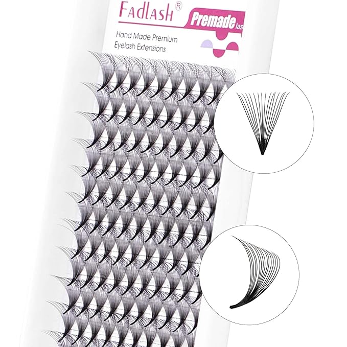 FADLASH Premade Lash Fans D Curl Premade Fans Eyelash Extensions 16D 0.07 Volume Lash Fans Premade Handmade Premade Lash Extensions Fans (16D-0.07D-12mm)