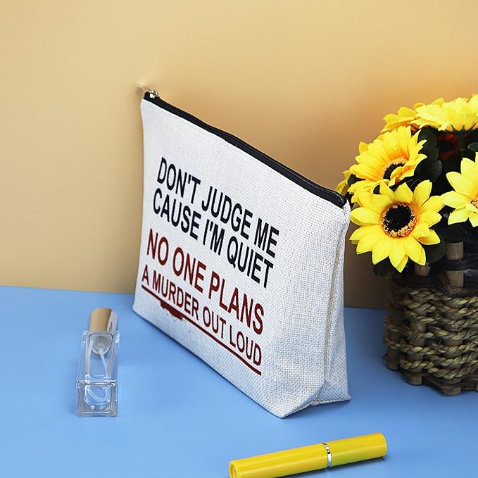True Crime Gifts Makeup Bag For Women Christmas Gift Cosmetic Bag True Crime Fan Gift True Crime Podcast Lovers Gifts Horror Quotes Gift True Crime Lovers Gift Funny Serial Killer Gift Travel Pouch