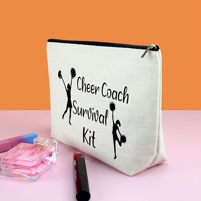 Cheer Coach Gift Makeup Bag Cheerleading Gift For Women Cosmetic Bag Cheer Team Gift Appreciation Gift For Cheer Coach Cheerleader Inspirational Thanksgiving Christmas Birthday Gift For Cheer Coach
