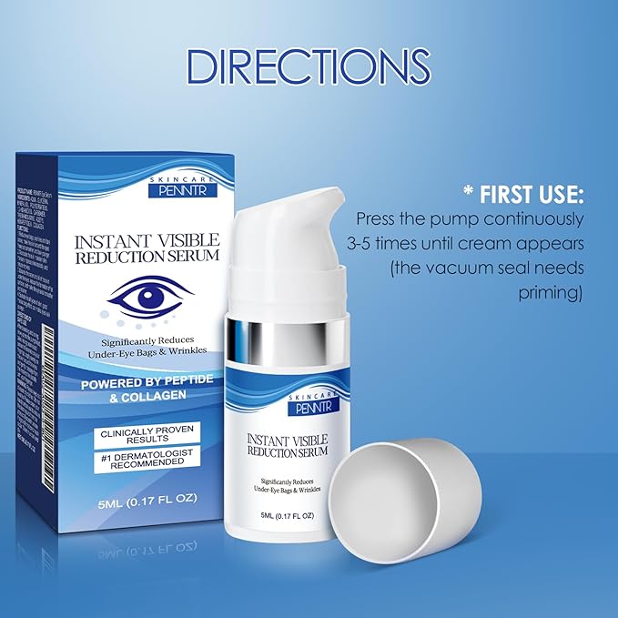 Instant Face Lift Serum, for Under-Eye Bags & Dark Circles, Visible Reduction Serum with Peptide & Collagen, Refines Fine Lines & Crow's Feet