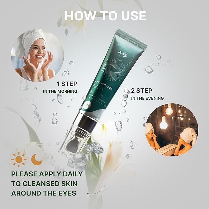 Lifting Power Eye Fluid - Rejuvenating Anti Aging Serum - Hydrating Eye Wrinkle Cream for Women with 5 Peptides & Vitamins - Ceramide, Hyaluronic Acid, Vitamin C, Palmitoyl Tripeptide-1-15ml