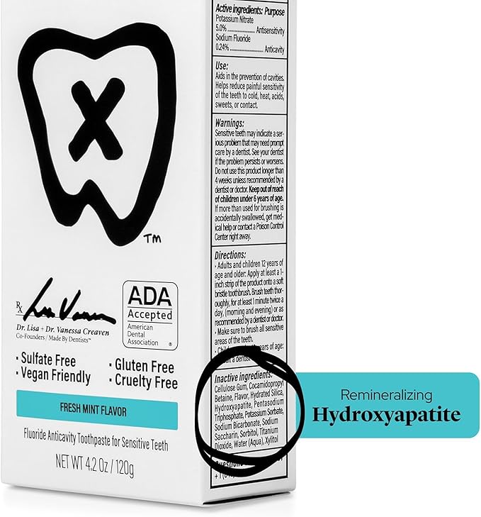 Made by Dentists Professional Enamel Rebuilding Toothpaste - 2 Pack - Remineralizing Nano Hydroxyapatite Toothpaste with Sodium Fluoride, ADA Approved, Vegan, 2 x 4.2oz