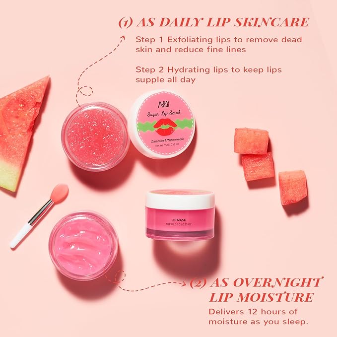 Lip Mask Set, Lip Scrub & Hydrating