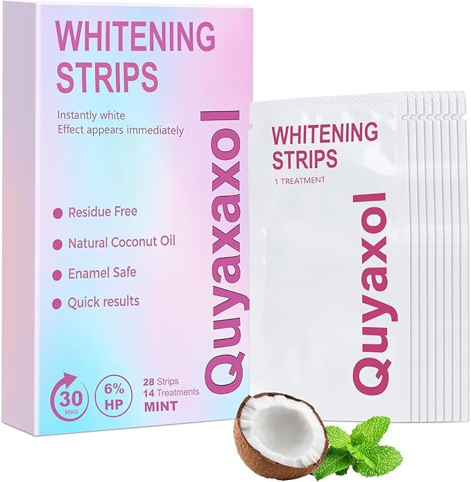 Teeth Whitening Strips, Teeth Whitening Strips Kit 14 Treatments, Enamel Safe for Sensitive Tooth, 14-Day Treatment with Non-Slip, Bleaching Tooth of Peroxide for a Radiant, Pack of 28 Strip