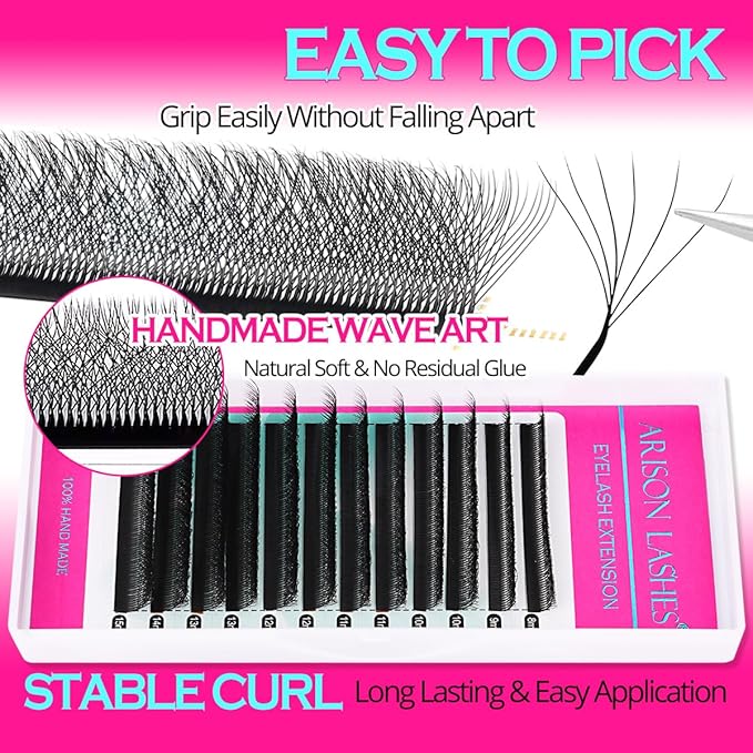 6D W Shape Eyelash Extension Premade Fans Volume Lash Extensions Easy Fanning False Lashes Matte Black Volume Premade Cluster W Lashes(6D-0.07-D-8-15Mix）