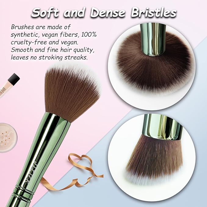 Jilier 4 in 1 Makeup Brush Set with Travel Makeup Brush Holder, Travel Makeup Brushes with Case, Double Sided Makeup Brushes with Silicon Portable Cosmetic Face Brushes Holder