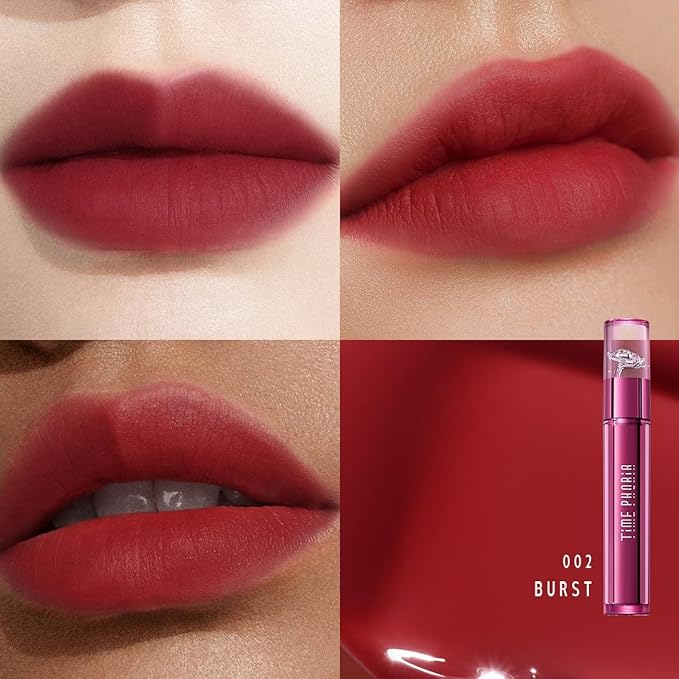 Altera Blurring Lip Tint 002 Burst, True Red Glossy to Soft Matte Finish, Blur Lip Lines, Weightless No-Sticky Airy Velvet Texture, Vibrant Hydrating Long-Lasting Lip Makeup