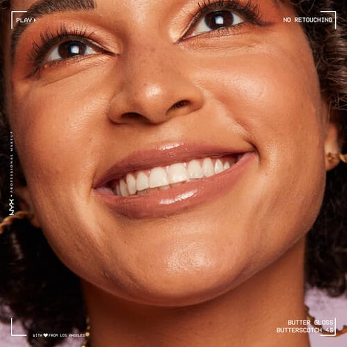 NYX PROFESSIONAL MAKEUP Butter Gloss Brown Sugar, Non-Sticky Lip Gloss - Butterscotch (Neutral Light Brown)