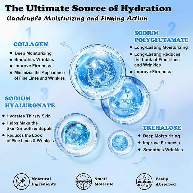 MISSEDSEN Collagen Face Mask with Hyaluronic Acid, Vitamin E Oil for Skin Care Hydrating, Moisturizing, Brightening & Anti Aging Face Masks Skincare for Oil, Dry, Acne, Sensitive All Skin Types 25PCS