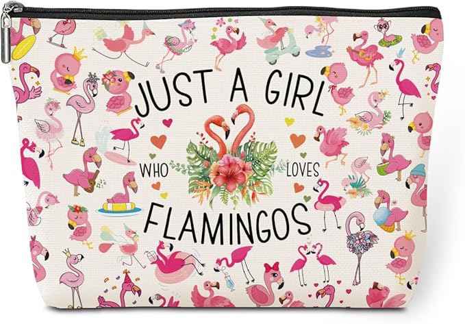 Flamingo Gifts Cute Flamingo Accessories Stuff Cosmetic Bag travel Makeup Bag Gifts for Women Sister Animal Lovers Best Friend Birthday Friendship Anniversary Nurse Mothers Christmas Valentine's Day