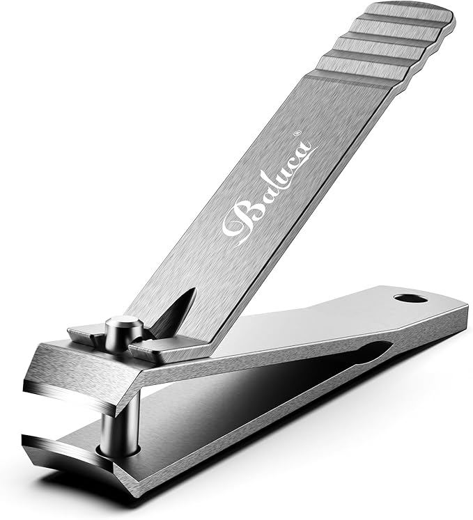 BALUCA Curved Toenail Clipper for Thick Nails, Heavy Duty Stainless Steel Toe Nail Clippers for Seniors, Men & Women, Stainless Steel Nail Cutter for Accurate Trimming and Grooming (Silver)