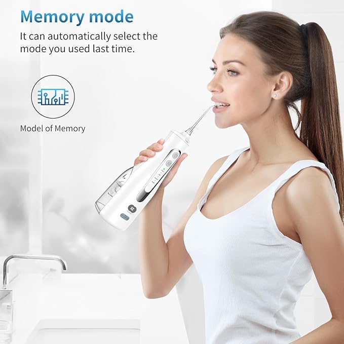 Advanced Cordless Dental Water Flosser for Teeth – Portable Oral Irrigator with 300ml Tank, USB-C Rechargeable, IPX7 Waterproof Electric Teeth Cleaner for Braces & Sensitive Gums