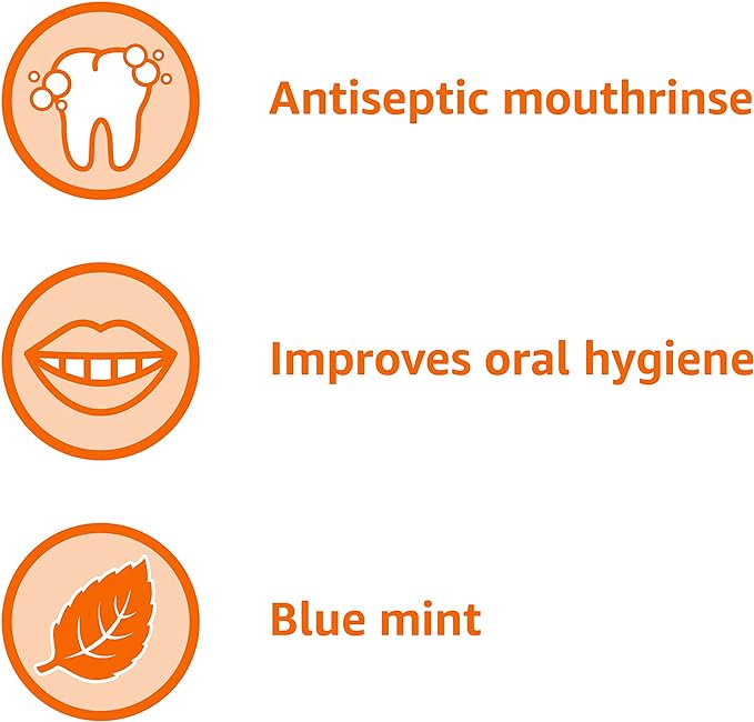 Amazon Basics Fresh Breath Mouthwash, Blue Mint Antiseptic, 1.5 Liters, 50.7 Fl Oz, 1-Pack (Previously Solimo)
