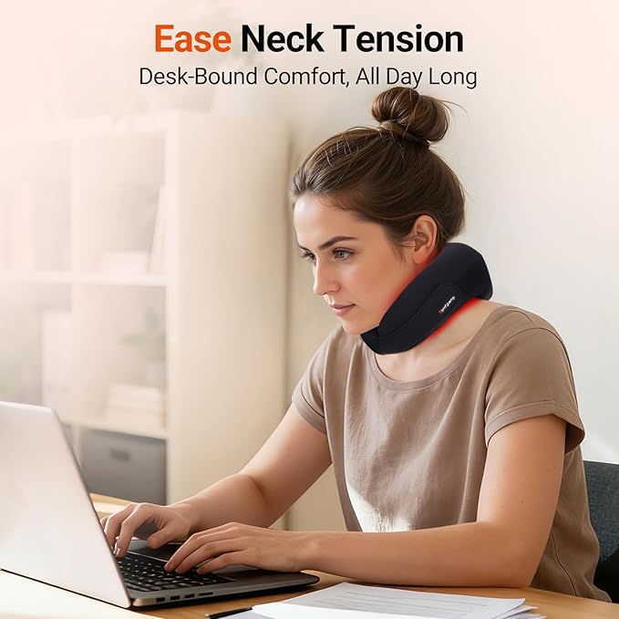 Comfytemp Cordless Red Light Therapy for Neck, FSA Eligible HSA Near Infrared Light Therapy Neck Wrap, Portable Light Wrap for Travel Home Office Use, Valentines Day Gifts for Her, 5W, 660nm & 850nm