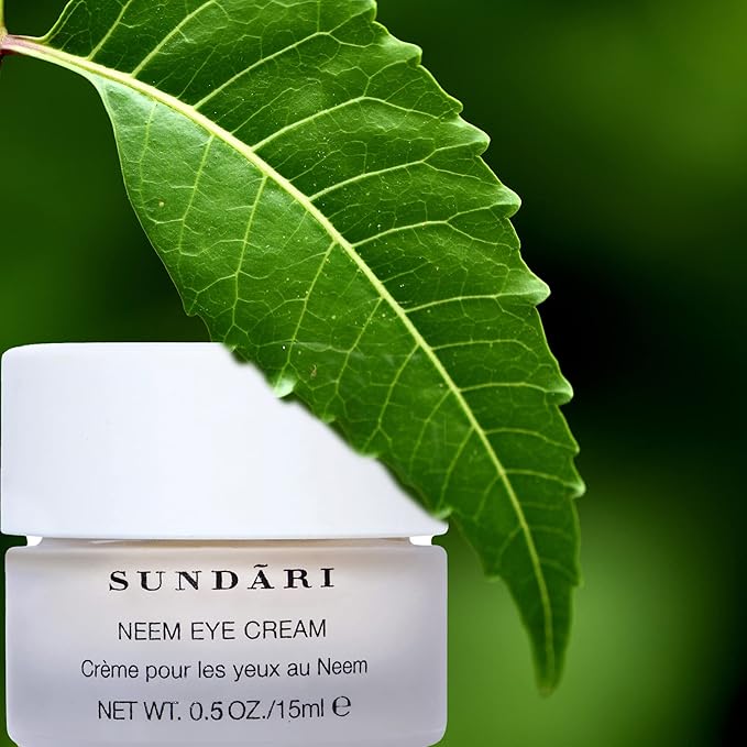 SUNDARI Neem Eye Cream, 0.5 Fl Oz, Lightweight Under Eye Cream, Reduces Puffiness, Dark Circles & Firms Delicate Skin, Nourishing and Soothing
