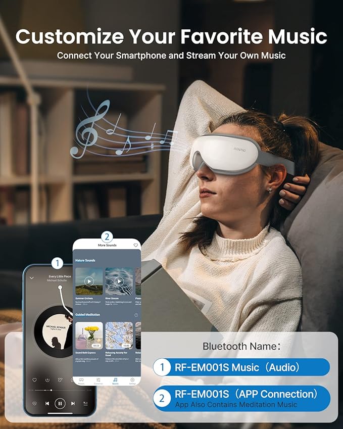 RENPHO Eye Massager with Heat, Valentines Day Gifts for Her Him Birthday Gifts for Women Mom, FSA Eligible HSA Eye Mask App Control for Migraine,Sleep Mask for Dry Eyes Relax for Men Dad Eyeris 1