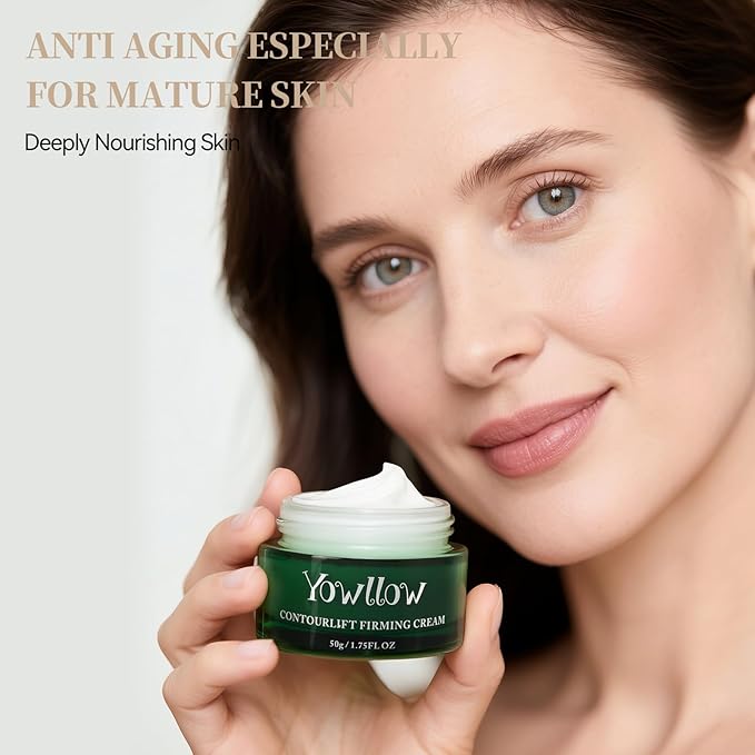 Yowllow Anti-Aging Skin Moisturizer,Hydrating & Firming Skin Cream to Help Face Neck Lifting,Tightening and Reducing Wrinkle,Light Repair Cream for Women Men