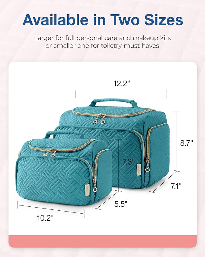 BAGSMART Travel Toiletry Bag, Large Wide-open Travel Bag for Toiletries, Makeup Cosmetic Travel Bag with Handle