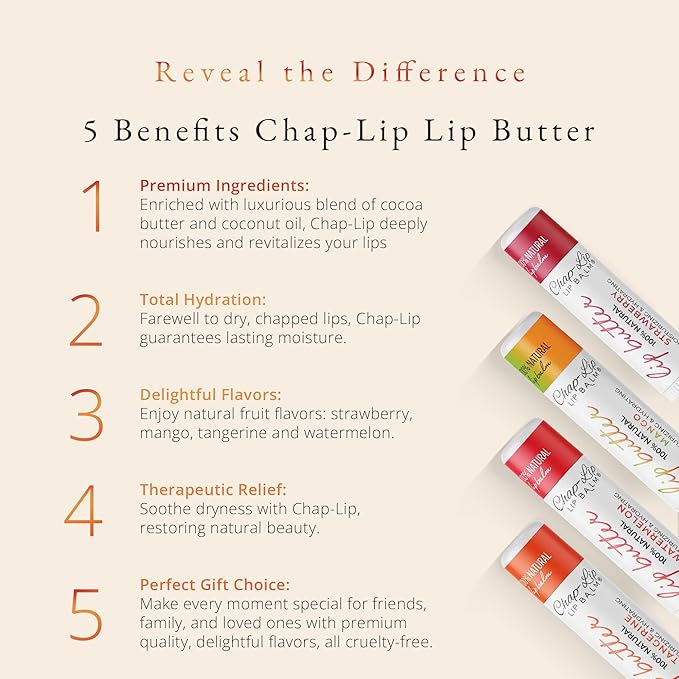 CHAP-LIP 100% All Natural Lip Balm Gift